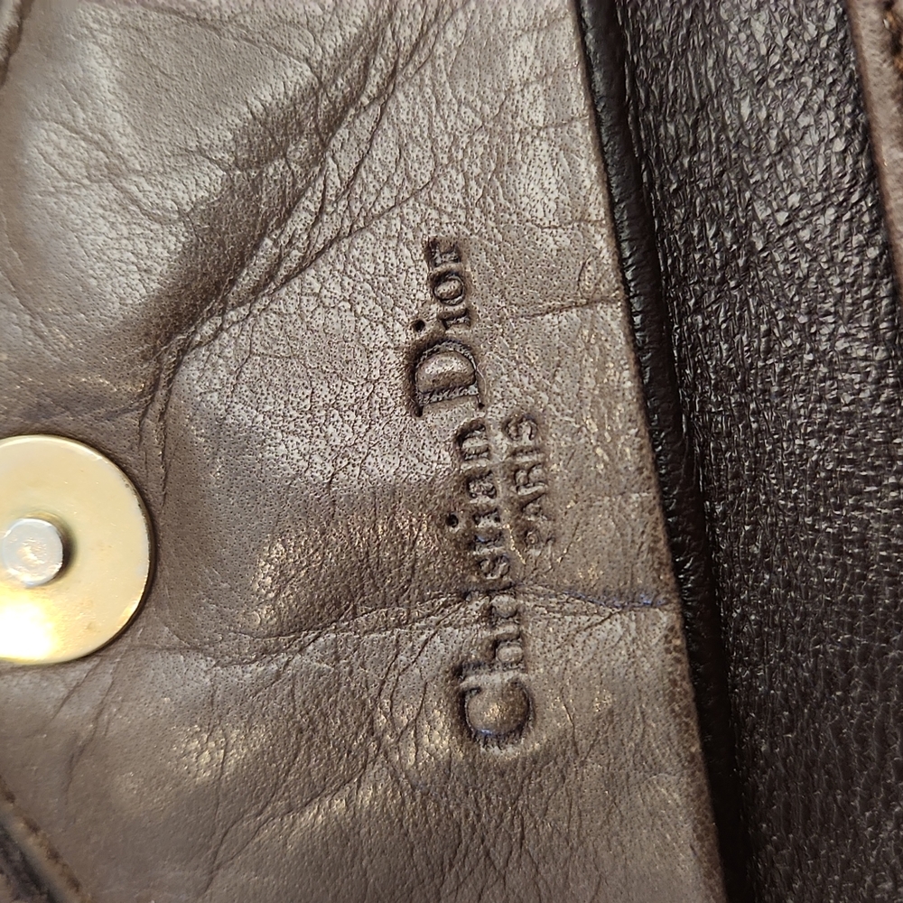 Authentic Christian Dior Vintage Leather Brown Coin Purse - Picture 4 of 10